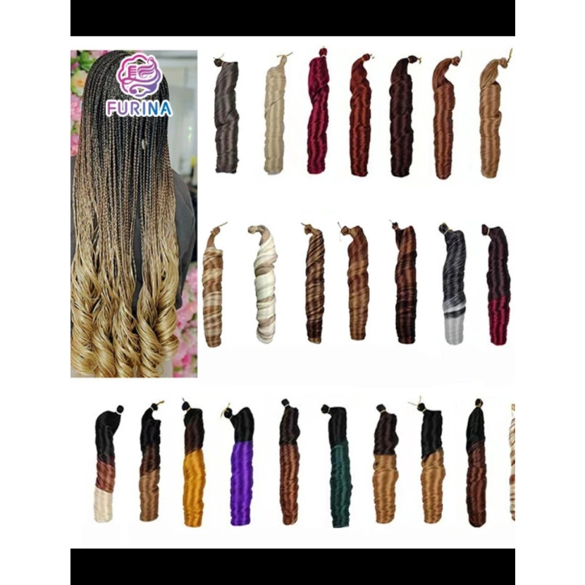 French curl loose synthetic braids 24inch
